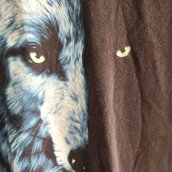 Wolf In The Shadows Y2K Graphic T Shirt Mens Sz XL Southwestern Grunge Goth Punk - Picture 2 of 4
